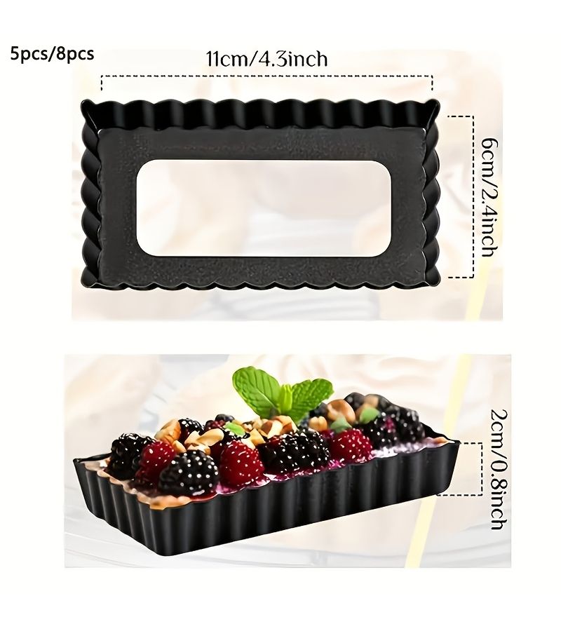 Mini Pie Baking Trays 5pcs Cake Molds Bottom Detachable Bread Pans - Image 2