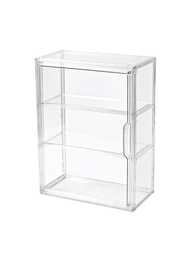 Uni HIMO 3 Tier Display Case for Collectibles,Clear Display Box with 2 Movable Plates ,Storage Container with Magnetic Door (Large 1 Pack) - Image 1
