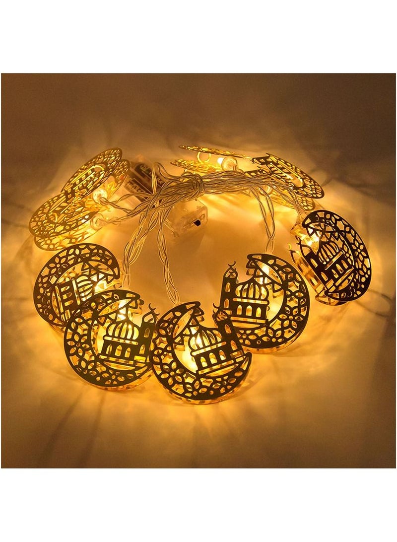 ACLIX Eid Mubarak Ramadan Decorations  Moon and Star LED String Lights for Islamic Events Muslim Parties and Home Decor - Image 1