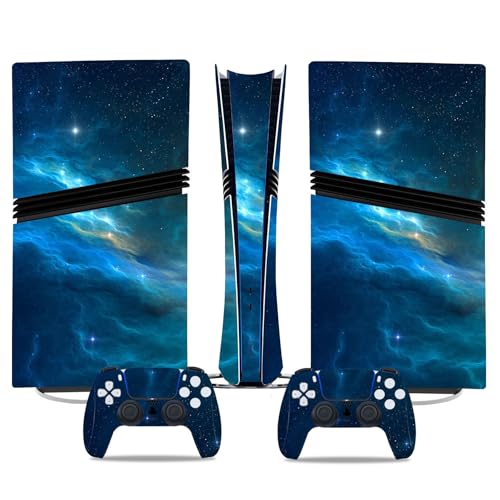 CXWITHY Skin Sticker for PS5 Pro Digital Edition, Protective Vinyl Decal Cover Wrap for Game Console Controller (Blue) - Image 1