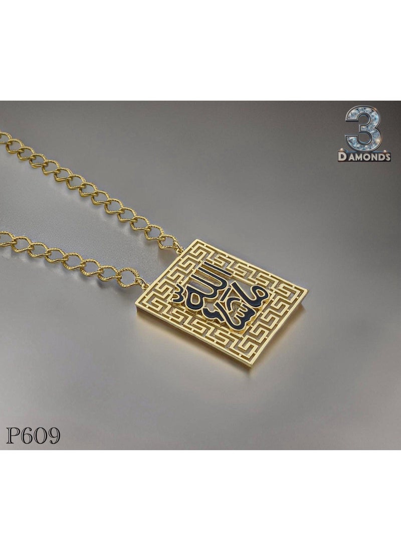 3Diamonds 3Diamonds Gold-Plated "Mashallah" Necklace – Islamic Jewelry for Women  - Image 1