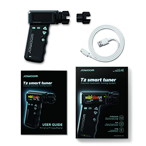 JOWOOM T2 Smart Automatic Guitar Ukulele Tuner Fast Acoustic Guitars AutoTuner With 180RPM Electric String Winder Safe Professional Grade Tuner For Ukuleles USB Rechargeable Battery Black - Image 3