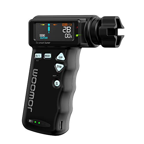 JOWOOM T2 Smart Automatic Guitar Ukulele Tuner Fast Acoustic Guitars AutoTuner With 180RPM Electric String Winder Safe Professional Grade Tuner For Ukuleles USB Rechargeable Battery Black - Image 1