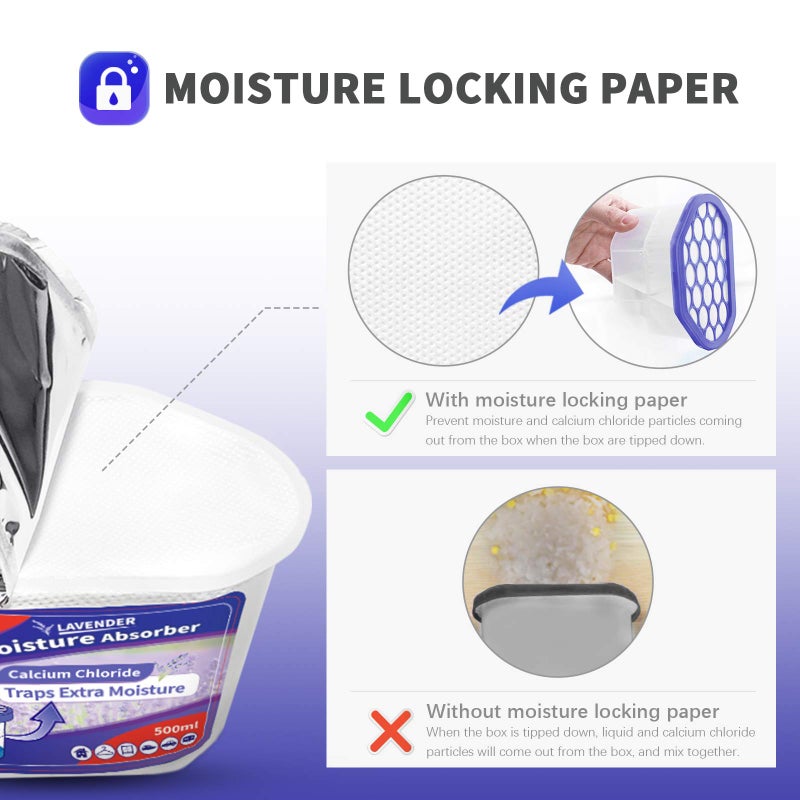 Vacplus Moisture Absorbers 6 pack, 10.5Oz Portable Humidity Absorber Boxes for Your Bathroom, Closet & Car, Dehumidifier with Lavender Fragrance, Purple - Image 3