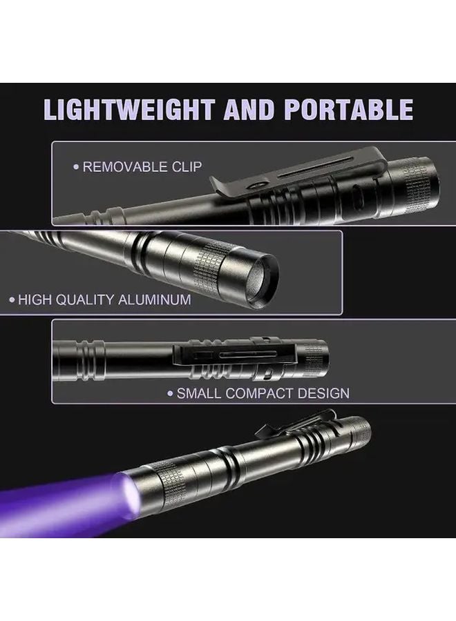 2pcs 395nm UV Black Light Flashlight For Coin Verification Hotel Inspection Dry Stain Detection - Image 3