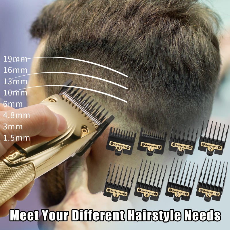 COSYONALL Clipper Replacement Guards for BabylissPRO Clippers Barberology FX870, FX880, FX825, and FX673 Clippersï¼ŒCutting Lengths 1/16â€-3/4 â€,Black 8 Pack - Image 5