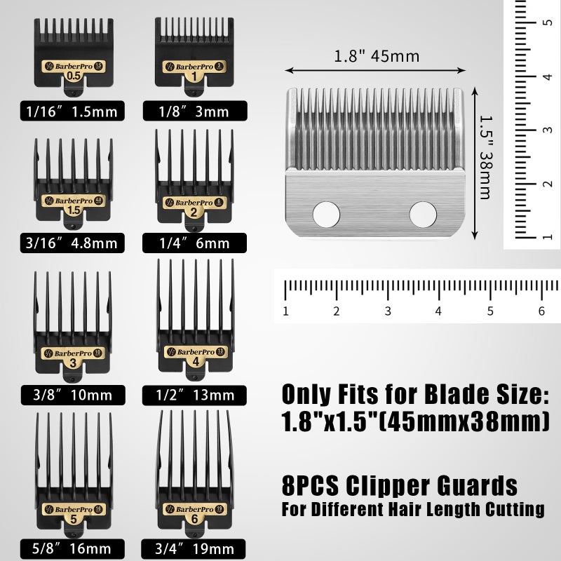 COSYONALL Clipper Replacement Guards for BabylissPRO Clippers Barberology FX870, FX880, FX825, and FX673 Clippersï¼ŒCutting Lengths 1/16â€-3/4 â€,Black 8 Pack - Image 3