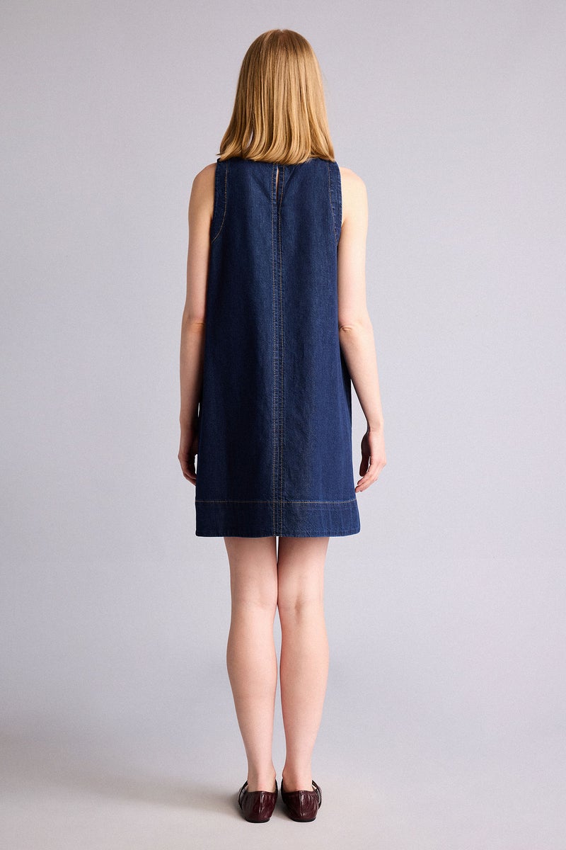 DeFacto Blue Woman Fashion Fit Soft Denim Dress Casual - Image 4