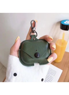 Leather Flip Cover Protective Case For Apple Airpods PRO2 1/2/3 Business Style Headphone Bag Compatible With 4th Gen For Apple Earphones-Color:dark Green-Applicable Model:Airpods3 Generation