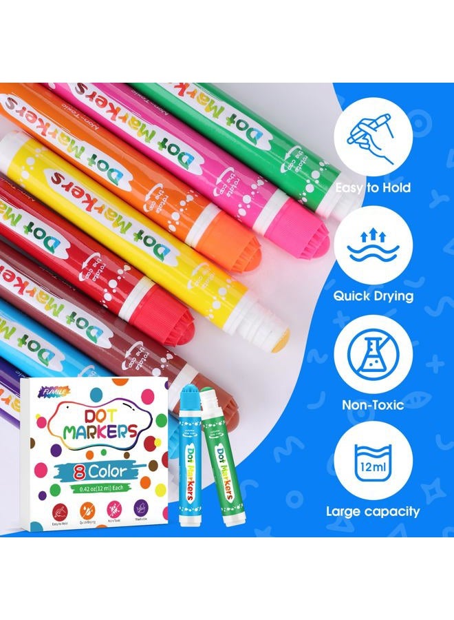 FUMILE 120 Pcs Dot Markers in 8 Colors.Bingo Daubers Bulk for Toddlers,Washable Bingo Markers,Bingo Supplies,Dot Paint for Painting Supplies Drawing Coloring and Art Crafts - Image 4