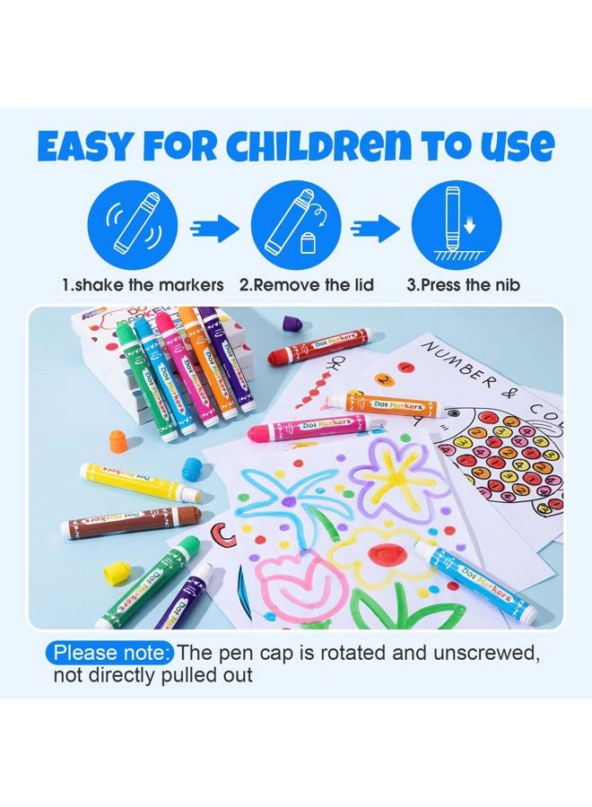 FUMILE 120 Pcs Dot Markers in 8 Colors.Bingo Daubers Bulk for Toddlers,Washable Bingo Markers,Bingo Supplies,Dot Paint for Painting Supplies Drawing Coloring and Art Crafts - Image 5