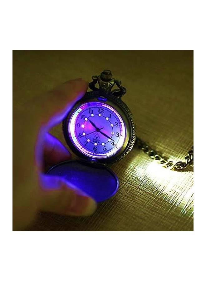 YASH Yash Bronze Train Themed With LED Light Quartz Pocket Watch  - Image 5
