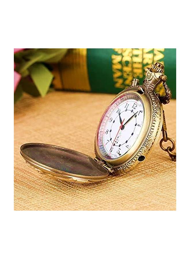 YASH Yash Bronze Train Themed With LED Light Quartz Pocket Watch  - Image 3