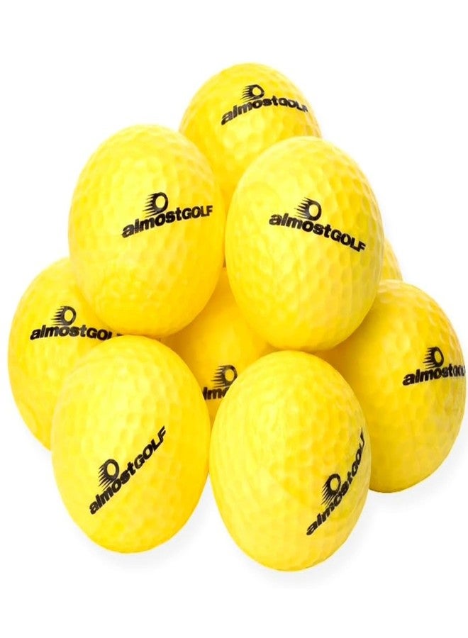 Almost Best Practice Golf Balls on The Planet. Perfect for Golf Training. Solid Contact for Great Feedback. Limited Flight for Backyard use. Safe for Indoors. by AlmostGolf (10 Pack Yellow) - Image 2