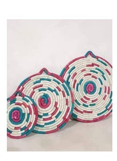 Generic 100% handmade palm plate is colorful (Size 40 cm)  - Image 1