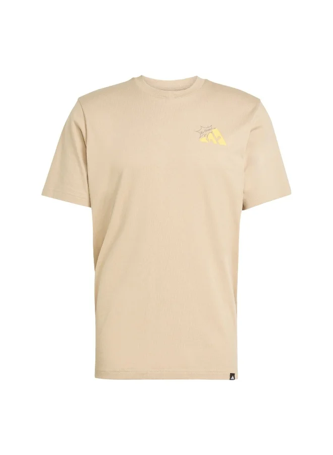 Adidas Adidas M Cheese T Brown Graphic Tee (Short Sleeve) T-Shirts For Men