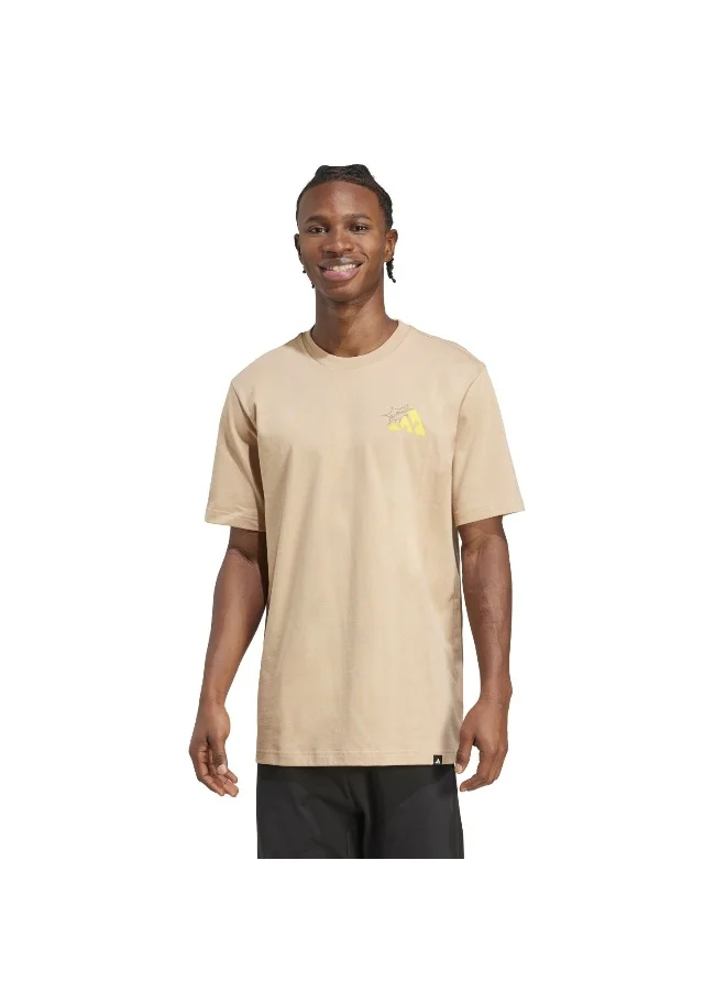 Adidas Adidas M Cheese T Brown Graphic Tee (Short Sleeve) T-Shirts For Men