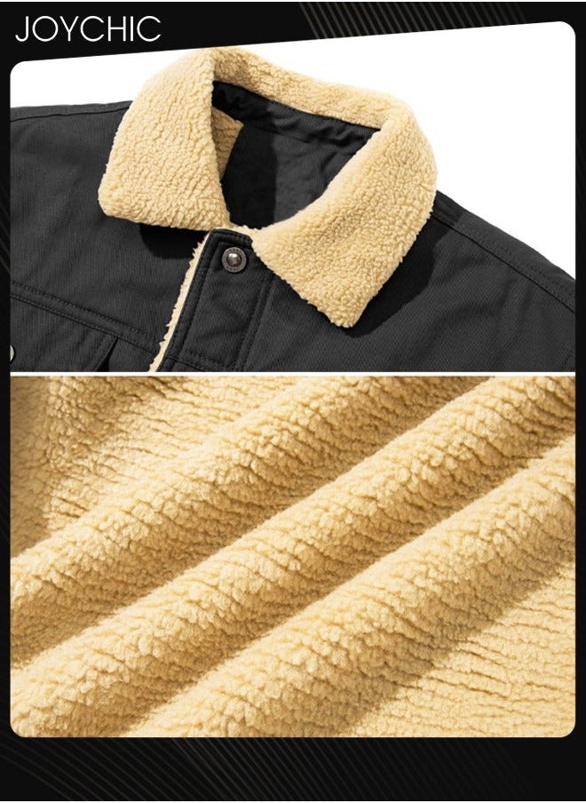 NIBEMINENT New Style Men Casual Jackets Autumn and Winter Cotton Warm Windproof Outwear Black  - Image 3