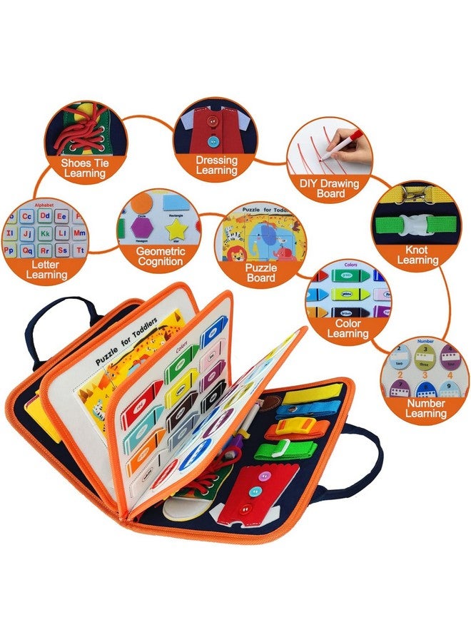 KolorFish Busy Board for Toddlers,Montessori Toys for Boys Girls 1 2 3 Year Old,Early Educational Activity Baby Sensory Toy,Autism Busy Book Travel Toys for Kids 3 4 5 6 7 Year Old (Animal),multicolor - Image 2