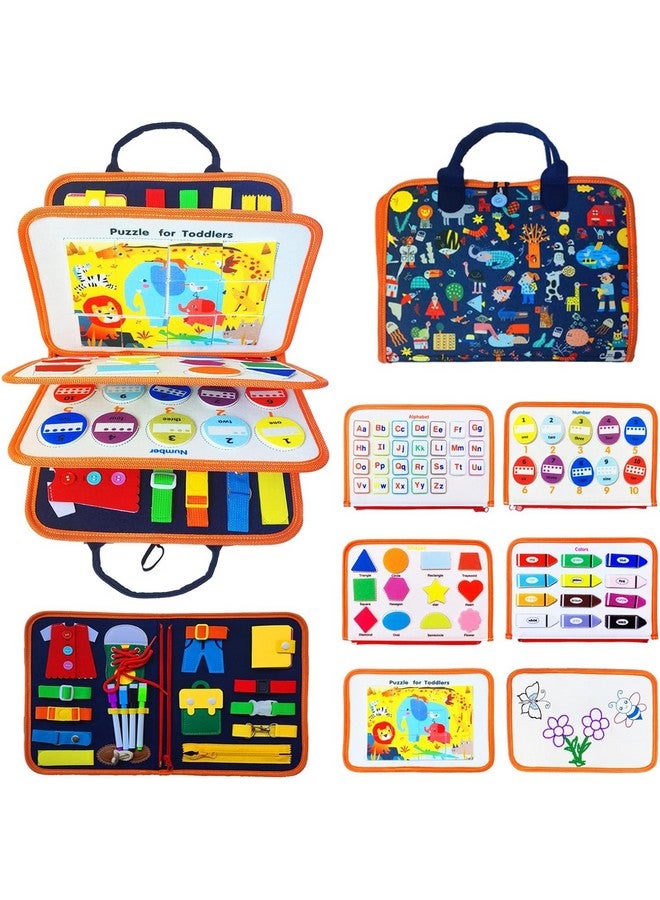 KolorFish Busy Board for Toddlers,Montessori Toys for Boys Girls 1 2 3 Year Old,Early Educational Activity Baby Sensory Toy,Autism Busy Book Travel Toys for Kids 3 4 5 6 7 Year Old (Animal),multicolor - Image 1