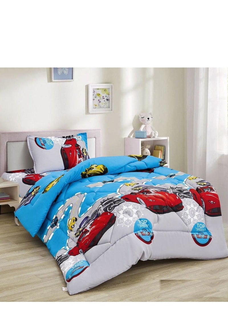 Ming Li Winter Kids Bedding Set – 3 Pieces (1 Comforter + 1 Fitted Sheet + 1 Pillowcase) – Dual-Sided Design (Velvet Front + Fleece Back) – Fits Bed Size 200×120 cm - Image 3