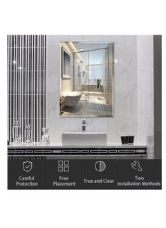 CityRiya-Long Bathroom Mirror Vanity Makeup Mirror Wall Mounted Frameless Rectangular Mirror for Bathroom Vanity Bedroom Dressing Table Vertical or Horizontal Hanging (70 * 90cm, Clear)  - Image 5