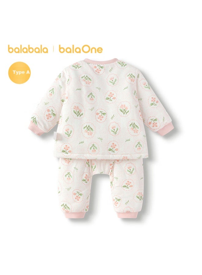 Balabala Balaone Baby Set Infant Pajamas Uni Long Sleeve Cotton-padded Homewear