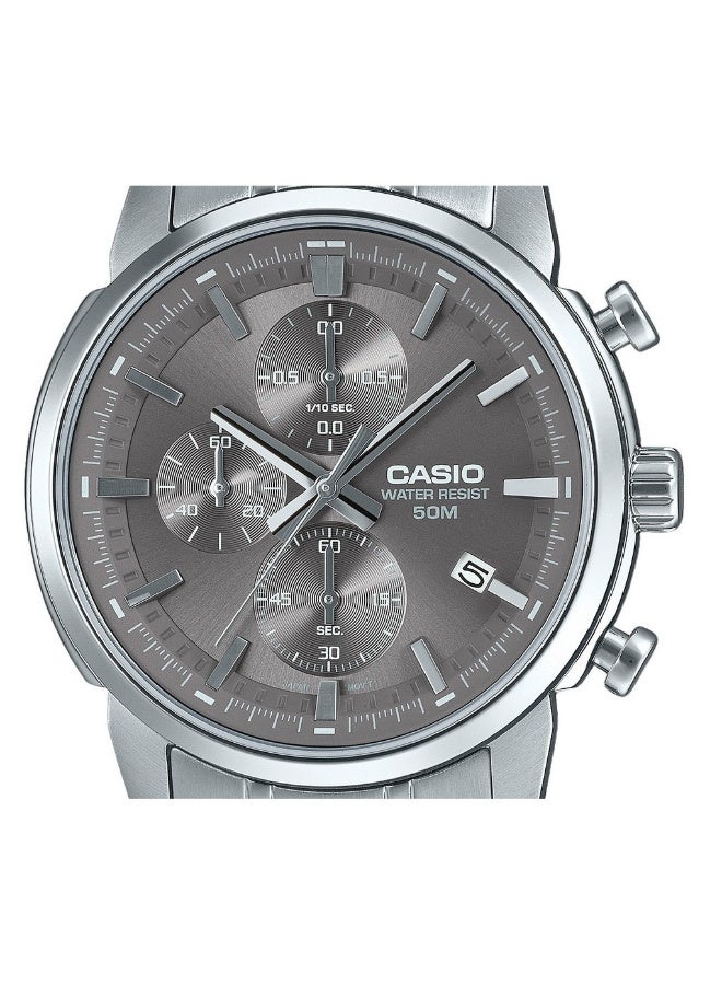 CASIO Mens Grey Dial Silver Band Watch MTP-E510D-8AVDF - Image 4