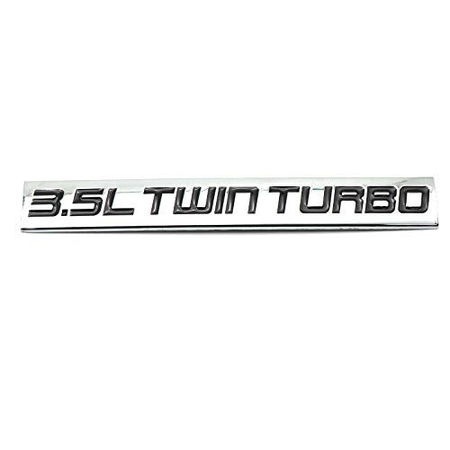 EmbRoom Chrome Finish Metal Emblem 3.5L Twin Turbo Badge (Red & Black Letter) " (Red & Black) - Image 2