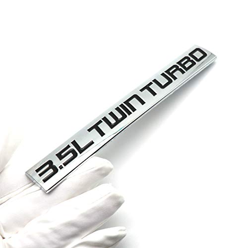 EmbRoom Chrome Finish Metal Emblem 3.5L Twin Turbo Badge (Red & Black Letter) " (Red & Black) - Image 4