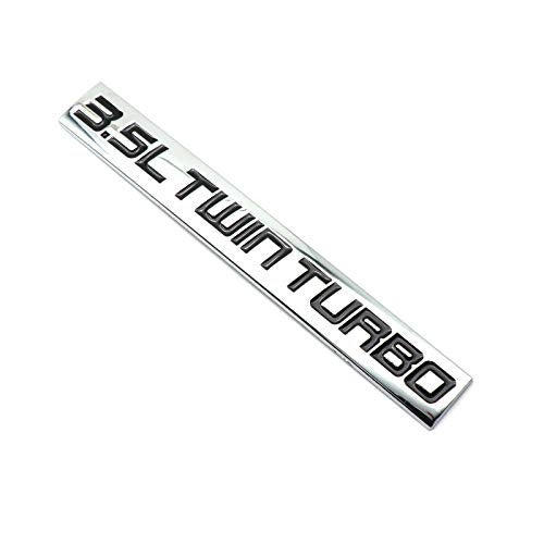 EmbRoom Chrome Finish Metal Emblem 3.5L Twin Turbo Badge (Red & Black Letter) " (Red & Black) - Image 5