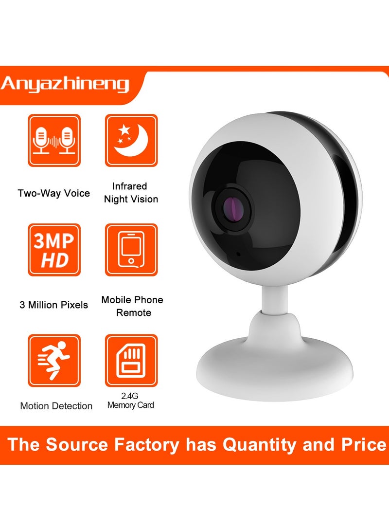 3 million HD home surveillance camera smart baby monitor two-way voice wireless wifi indoor - Image 1