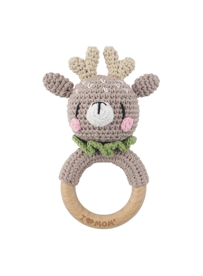 Bambimici Deer Rattle Handmade Crochet Teether - Image 2