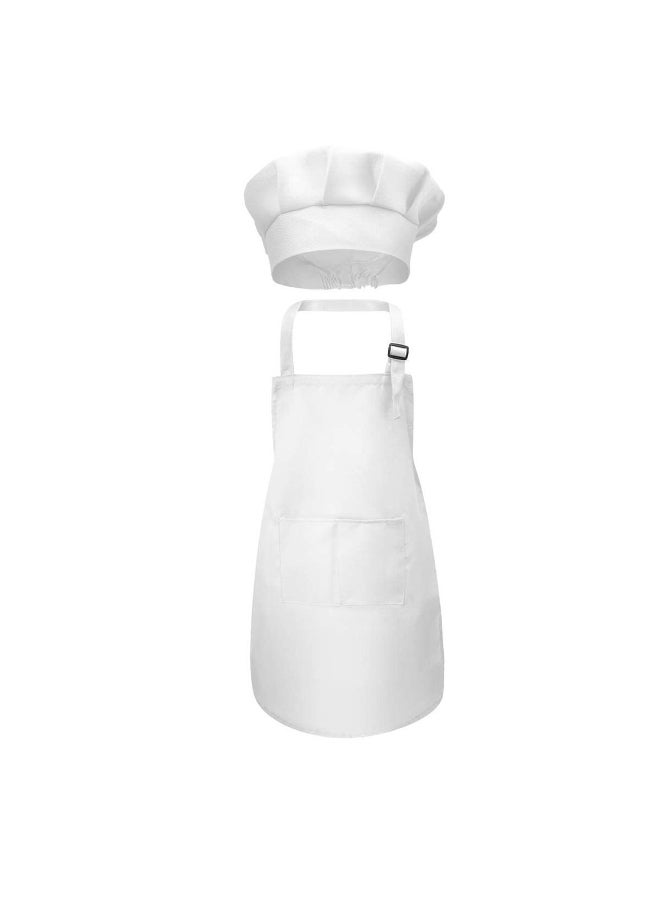 Children Solid Color Sleeveless Apron Set Little Boys Girls Kindergarten Interest Class Gouache Painting Stain Resistant Apron with Hat
