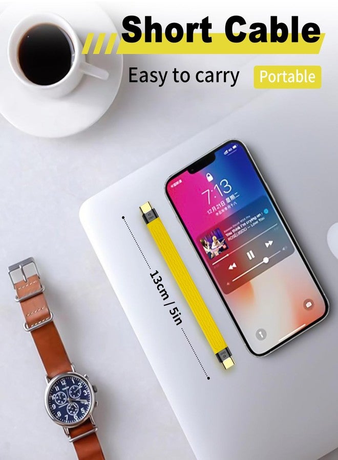 Duttek Short USB C to USB C Cable 5Inch, 40Gbps, 8K@60HZ Video,100W PD and Data Sync, Type C to Type C Male to Male Cable Compatible with Thunderbolt 3 Interface, MacBook, External SSD - Image 4