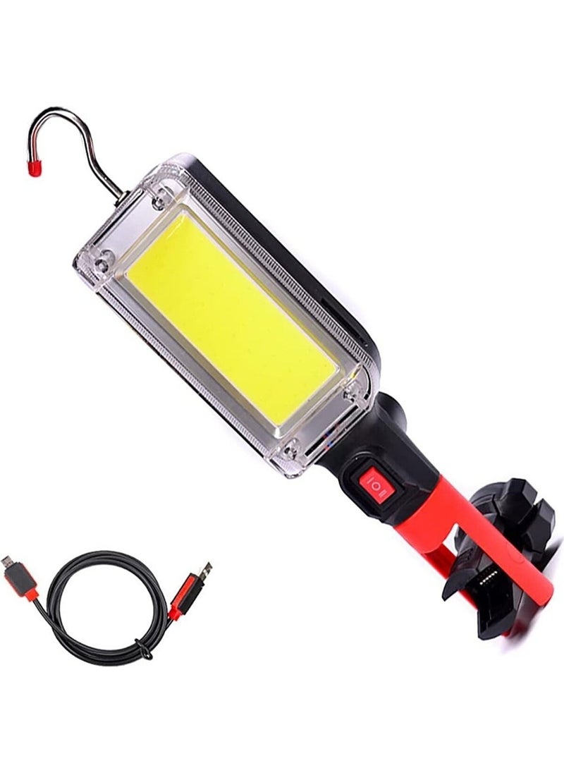 24 60 LED Rechargeable Repair Flashlight 700 Lumen 2 Modes Magnetic Flashlight Searchlight with Hanging Hook  - Image 4
