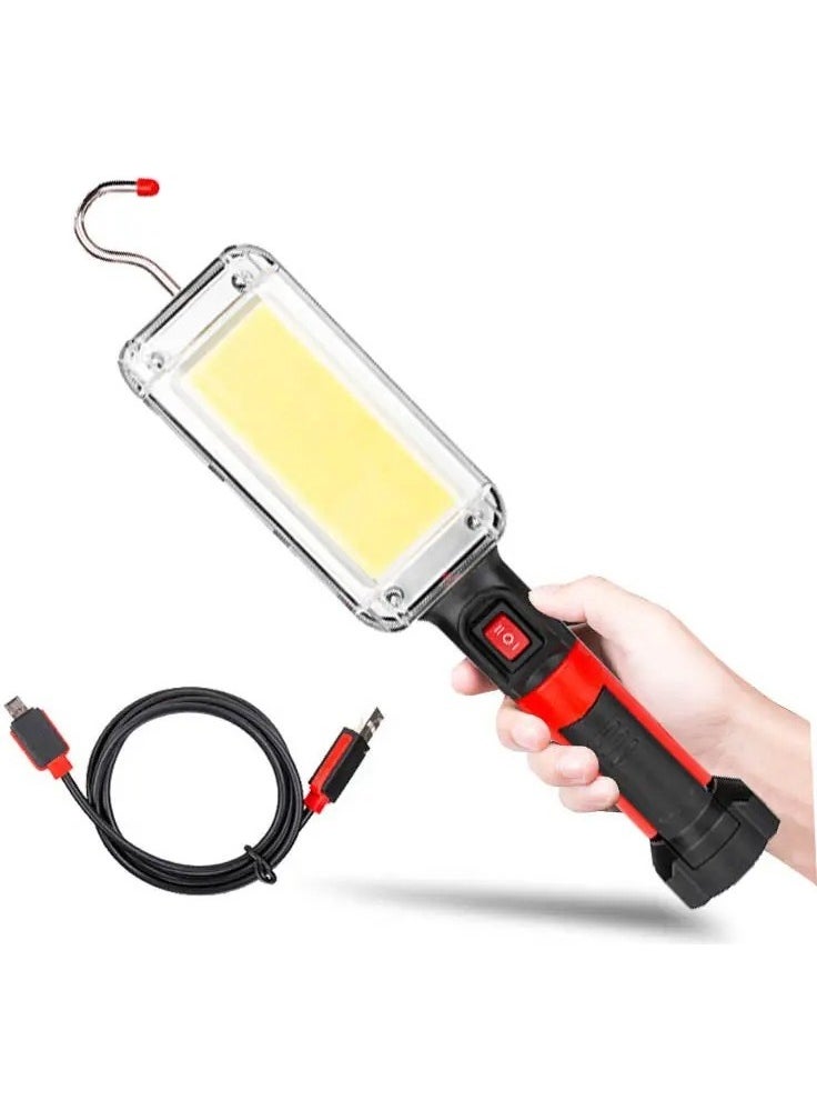 24 60 LED Rechargeable Repair Flashlight 700 Lumen 2 Modes Magnetic Flashlight Searchlight with Hanging Hook  - Image 1