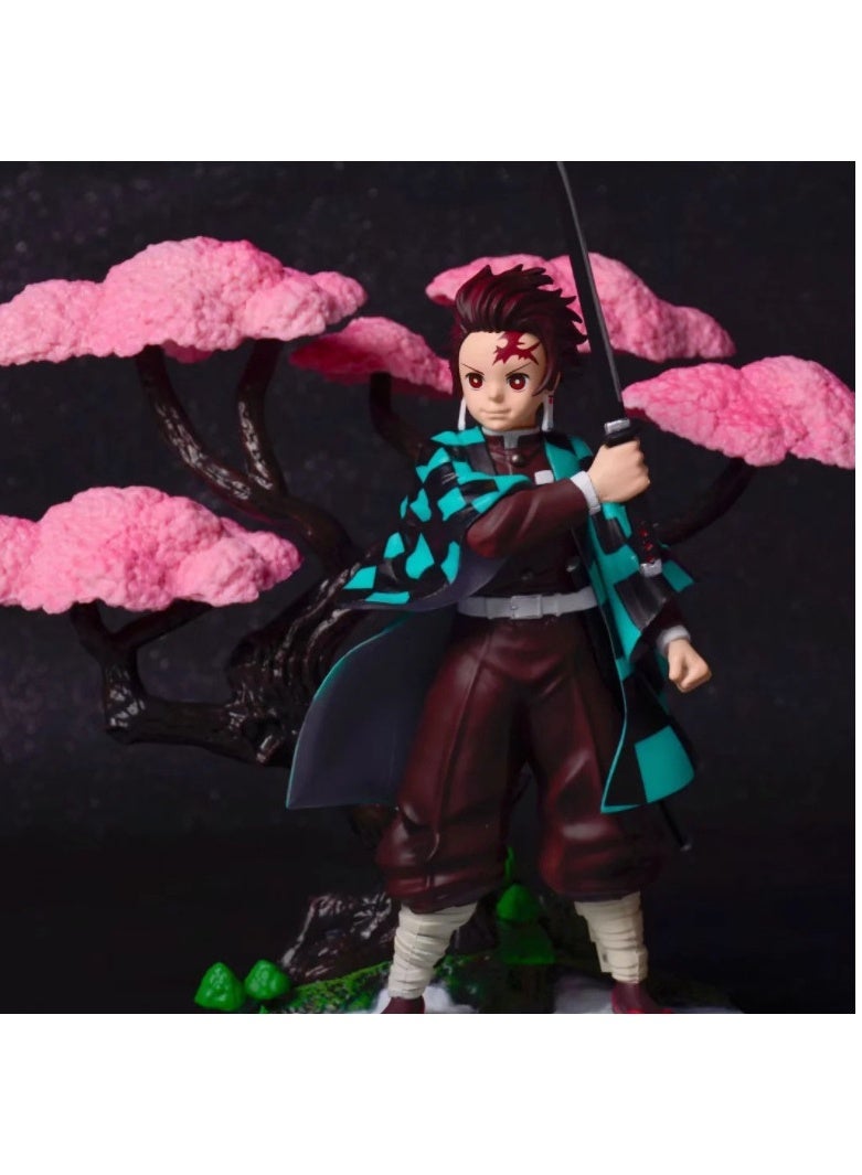 Halamodo Tanjiro Kamado Under Cherry Blossoms 19cm Figure，Serene Desk Ornament and Heartwarming Birthday Gift for Kids - Image 1