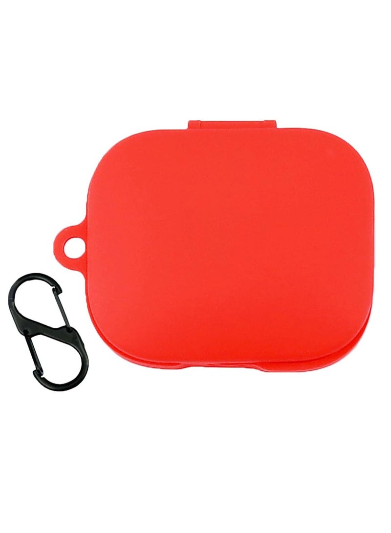 Silicone Protective Case with Keychain and Carabiner for Redmi Buds 5 - (Red)  - Image 1