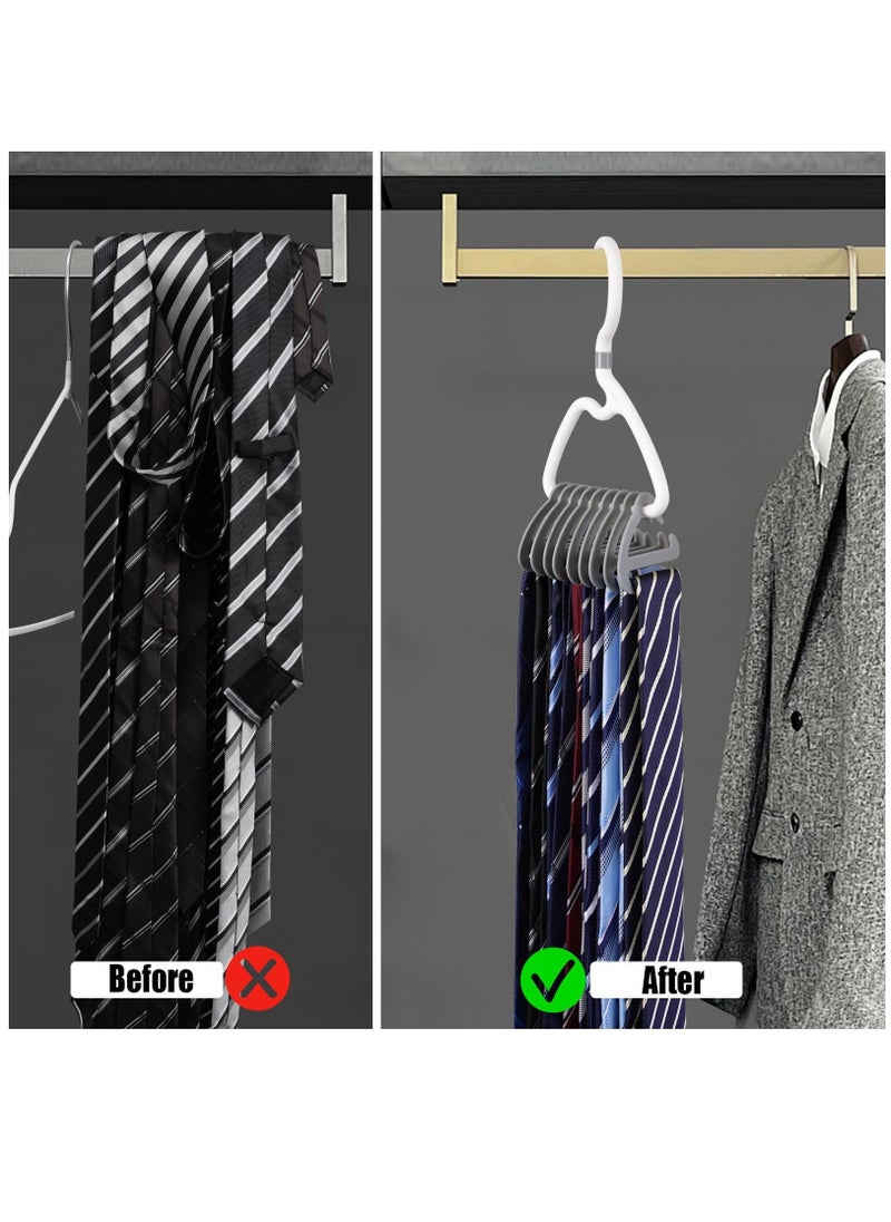 Excefore - Premium Tie Rack,2 Pcs Stylish Tie Hanger,for Closet Space Saving Design with 360° Rotating Head,Easy to Tidy Up & Take Off,ABS Necktie Organizer & Hanger-Holds 9-18 Ties,Smart & Sturdy Tie Storage - Image 1