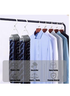 Excefore Premium Tie Rack,2 Pcs Stylish Tie Hanger,for Closet Space Saving Design with 360° Rotating Head,Easy to Tidy Up & Take Off,ABS Necktie Organizer & Hanger-Holds 9-18 Ties,Smart & Sturdy Tie Storage  - Image 4