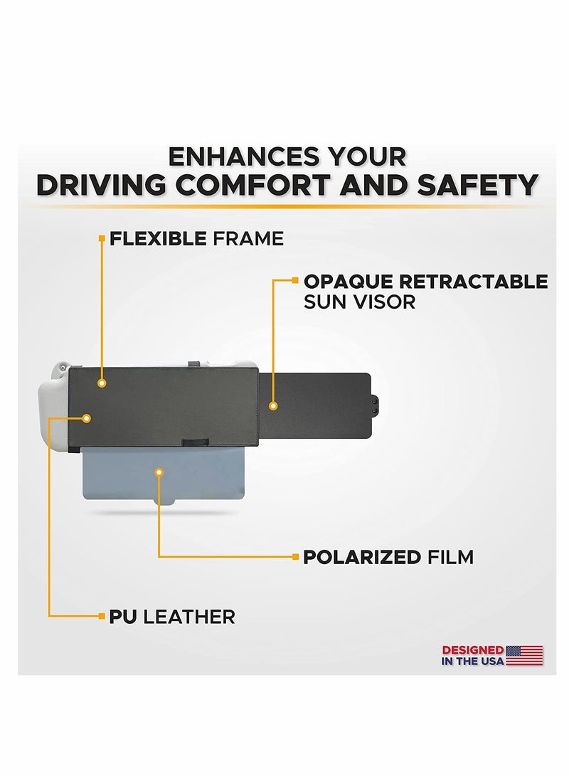 KASTWAVE Polarized Car Sun Visor Extender, One Pull Down Sunshade See Through Glass and One Side Sunshade Sun Block Piece | Snow Blindness | Protects from UV Rays | Universal Fit for Most of The Cars - Image 2