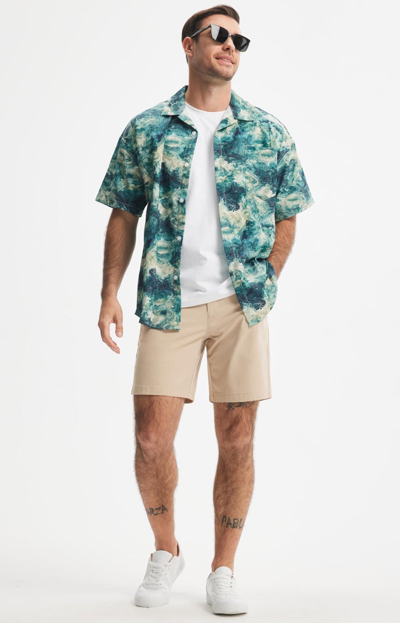 Libin Men's Golf Shorts 7" Work Dress Shorts Casual Flat Front Hybrid Short Lightweight Quick Dry Water Resistant, Khaki, Size 34 - Image 3