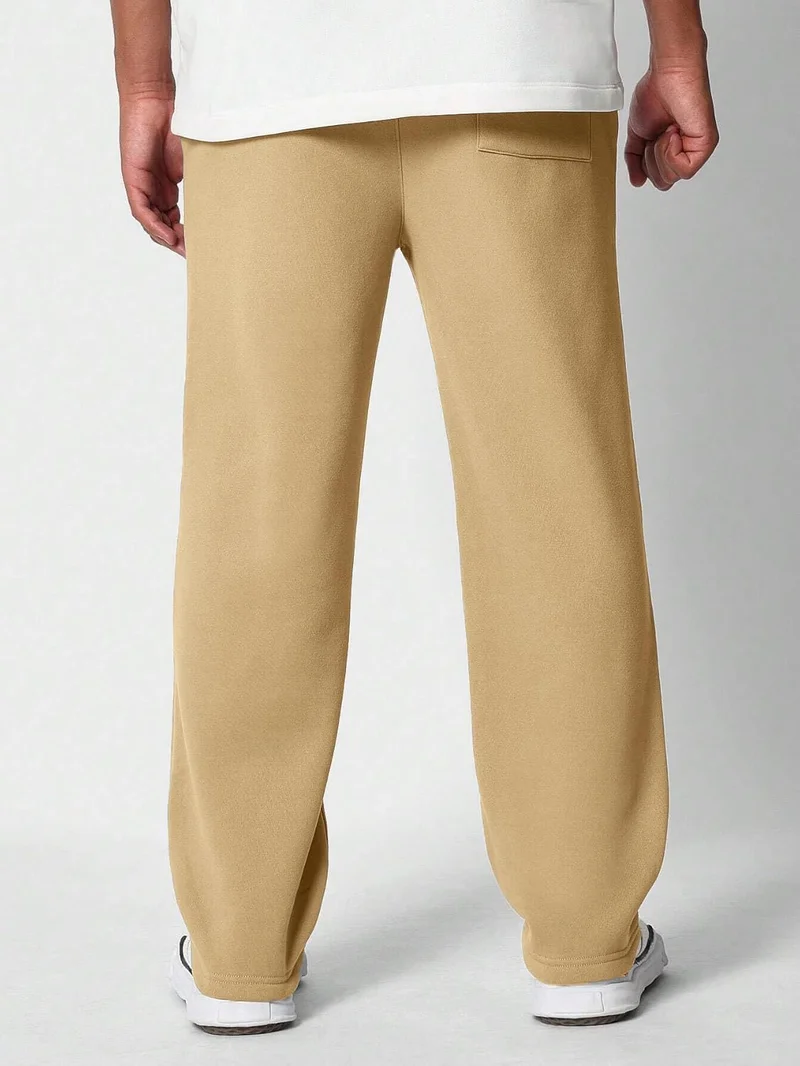 NOBERO  Classic Straight Fit Joggers for Men in Beige for Men | Best Price UAE