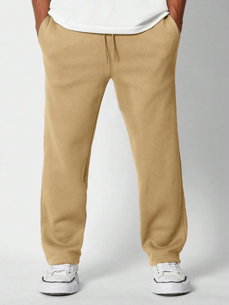 NOBERO  Classic Straight Fit Joggers for Men in Beige for Men | Best Price UAE