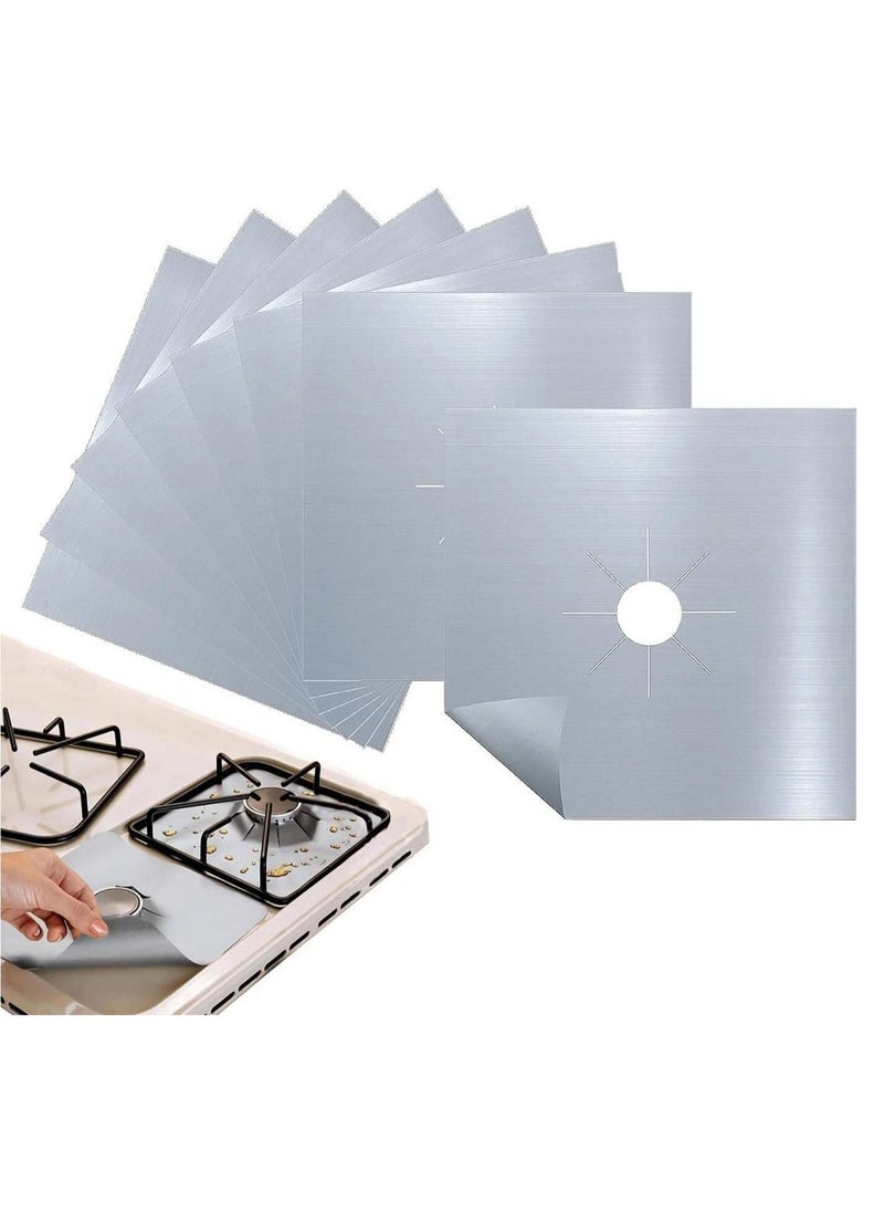 Rubik Gas Stove Burner Covers Non-Stick Gas Range Protectors Reusable Aluminum Foil Cover Liner Mat Pad - Dishwasher Safe Pack of 8pcs  - Image 1
