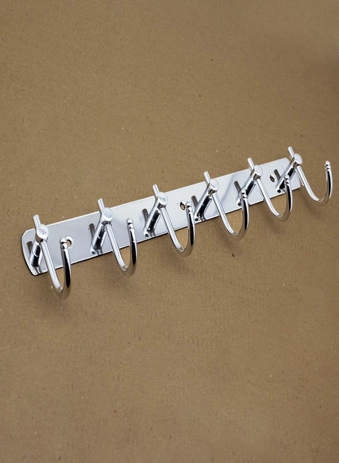 VOLO Stainless Steel 6 Hook Chrome Cloth Hanger, Wall Door Hooks Rail for Hanging Clothes, Bathroom Towel Hook Set, Door Hook for Hanging Clothes, Door Hanger (1 Pcs) - Image 4