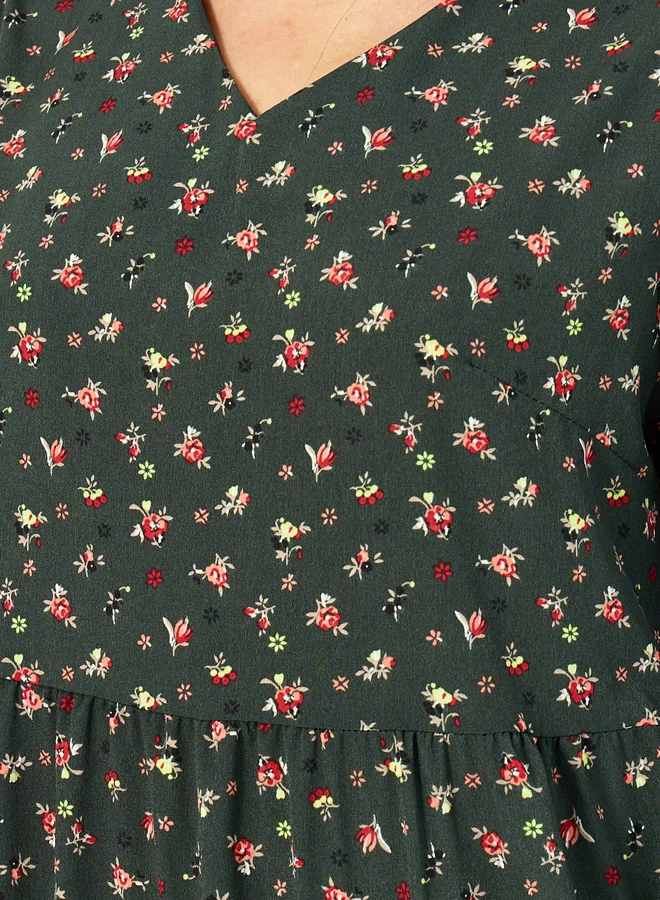 Styli Floral Tiered Dress