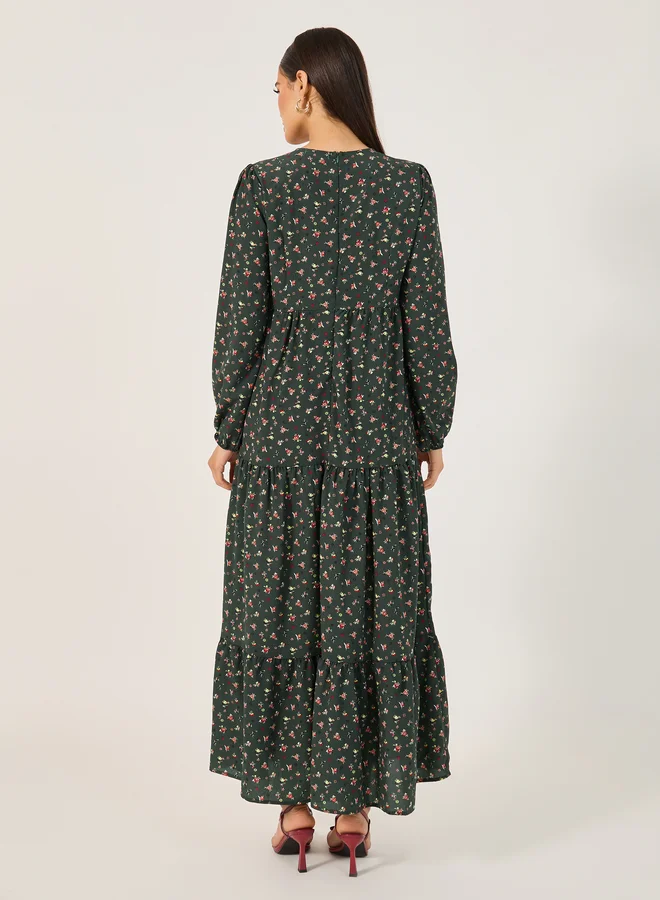Styli Floral Tiered Dress