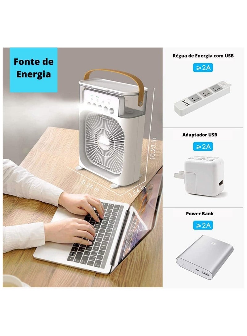 Mini Fan Desktop Air Cooler Office Portable USB 3 Speed Led USB-C Small Environments  - Image 3